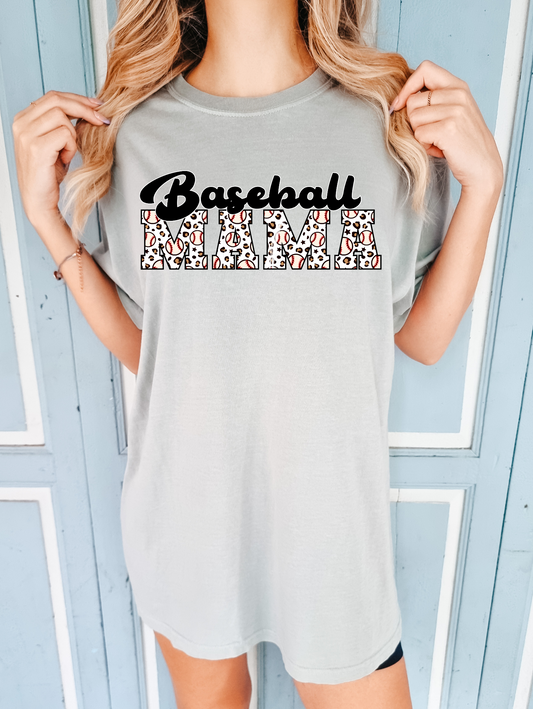Baseball mama-cheetah print