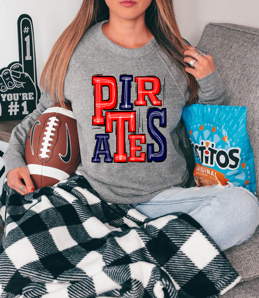 Pirates (RED/NAVY) - DTF Print