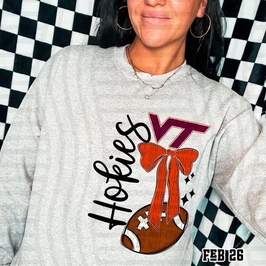 HOKIES FOOTBALL BOW