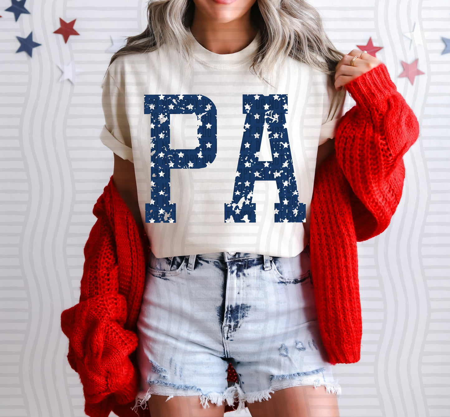 PA BLUE WITH STARS & DISTRESSED