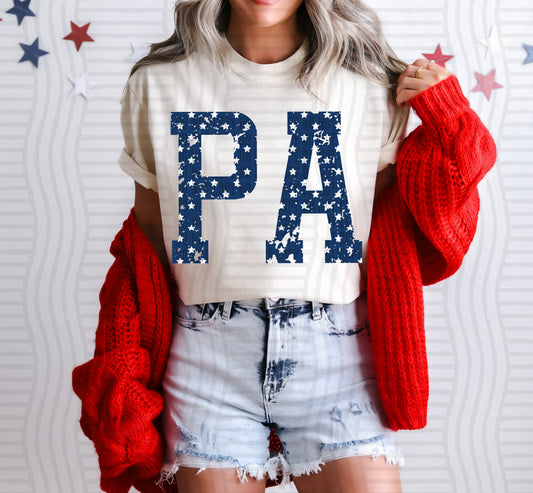 PA BLUE WITH STARS & DISTRESSED