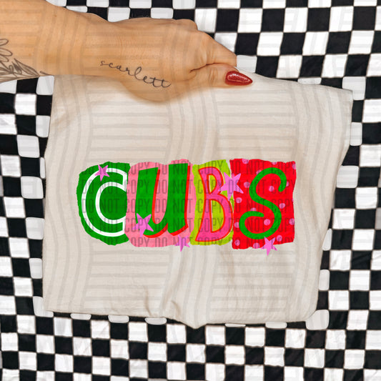CUBS RED & GREEN CHECKERS