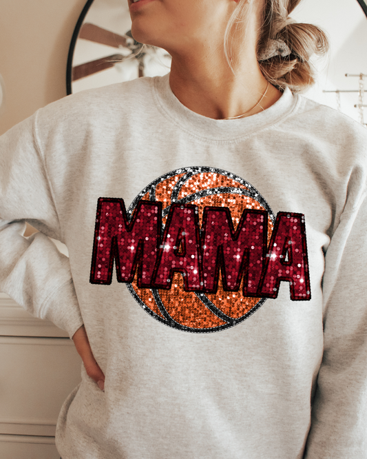 Mama Red Glitter Basketball