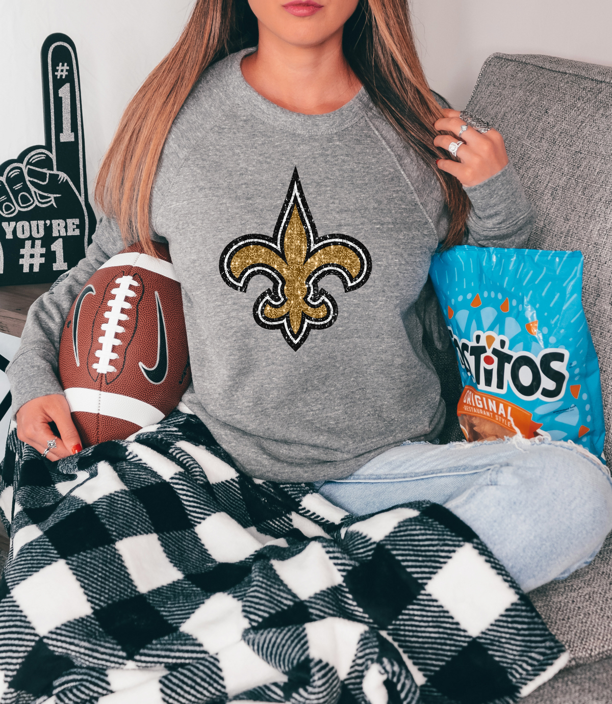Saints Fleur De Lis Logo GLITTER - DTF Print