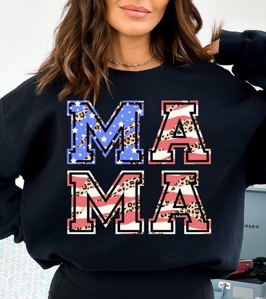 Mama Leopard Fourth Of July Flag