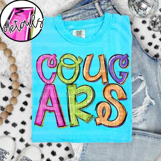 DOODLE COLORFUL COUGARS