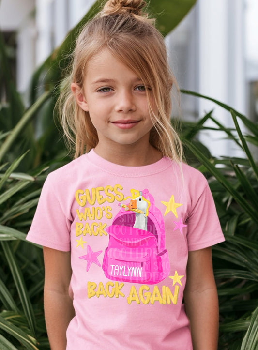 Personalized Goose Guess Who's Back - GIRL