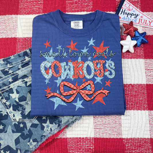 SMALL TOWN ROOTS COWBOYS RED WHITE & BLUE