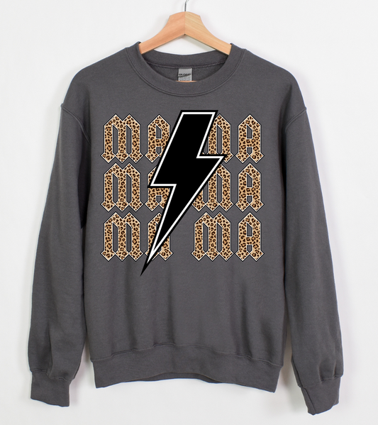 Mama-cheetah print and black lightning bolt