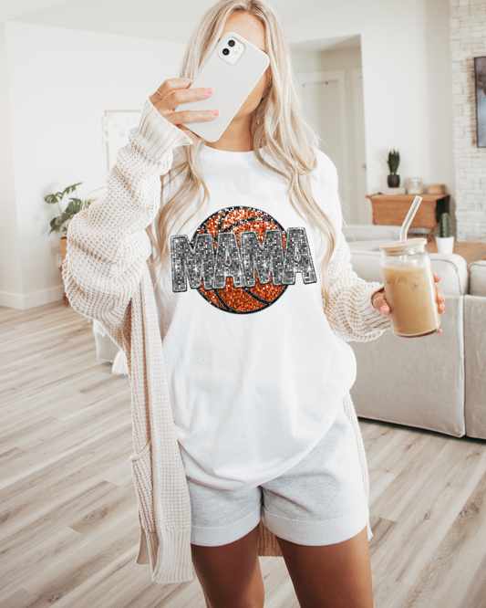 Mama Silver Glitter Basketball