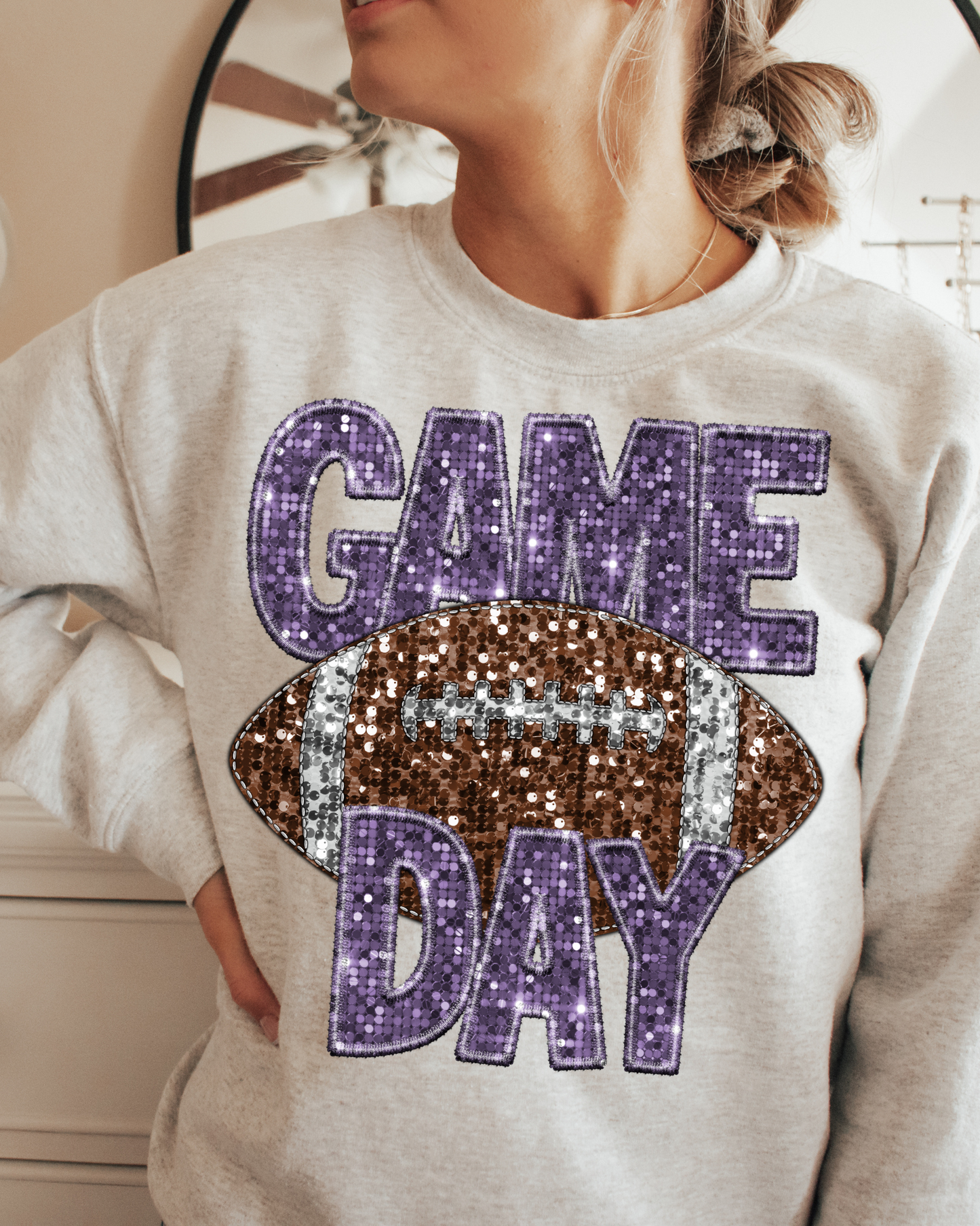 Game Day Football Purple Glitter