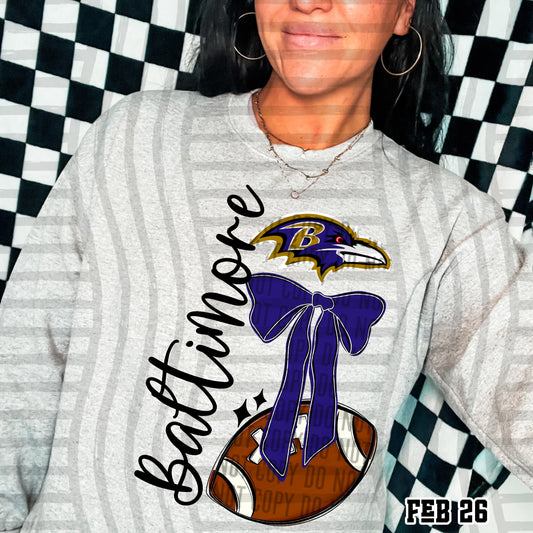 BALTIMORE RAVENS FOOTBALL BOW