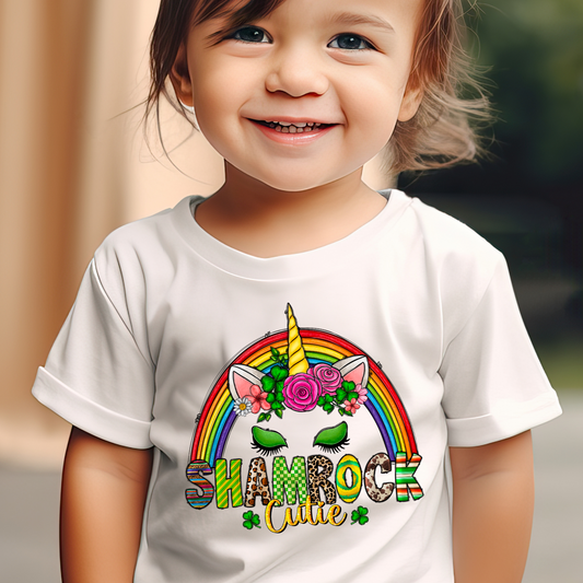 Shamrock Cutie Unicorn Rainbow- DTF Transfer