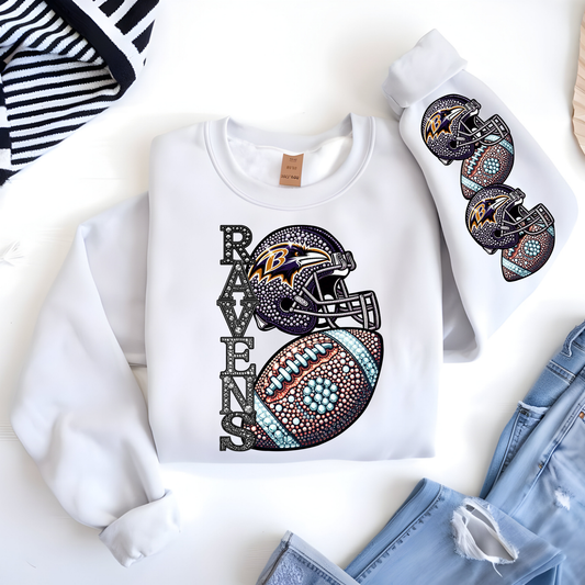 Diamond Studded Football - RAVENS - CHEST