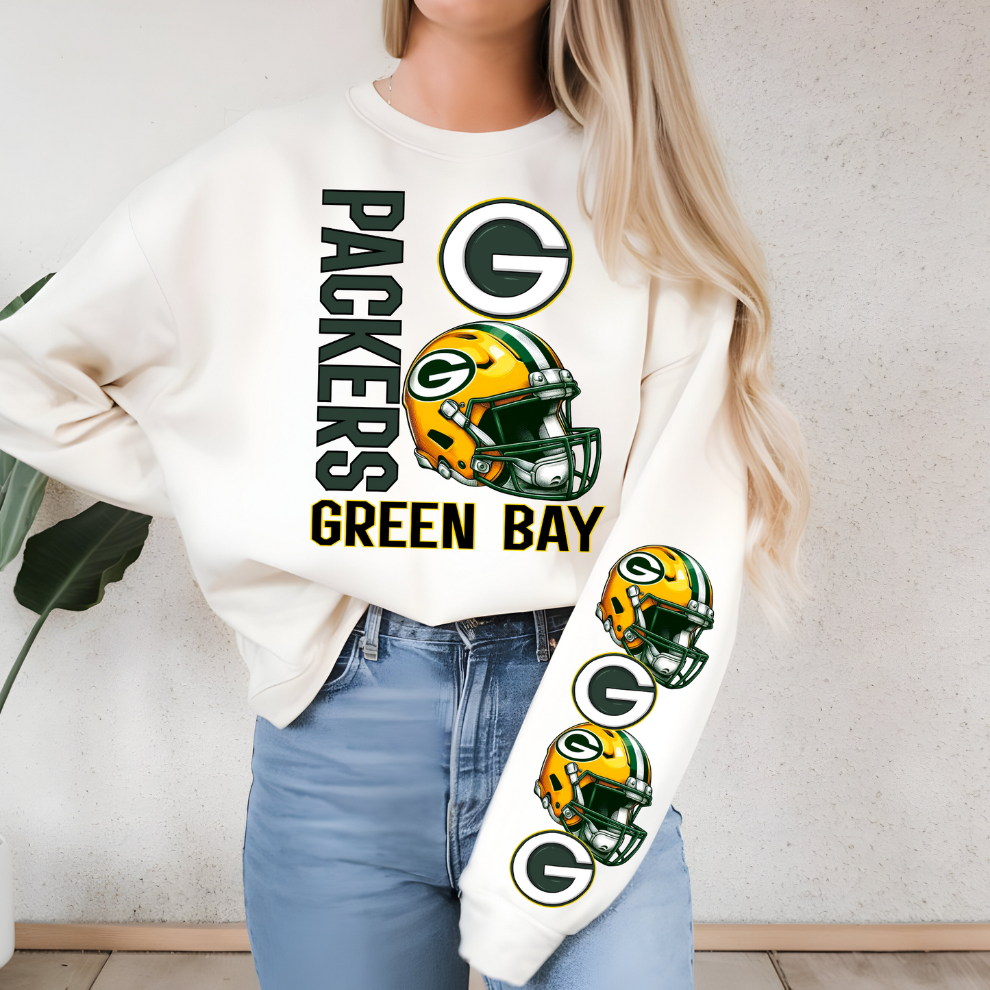 Green Bay Packers Helmet And Logo-Sleeve