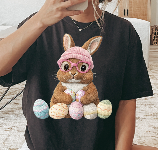 Faux Bunny with easter eggs