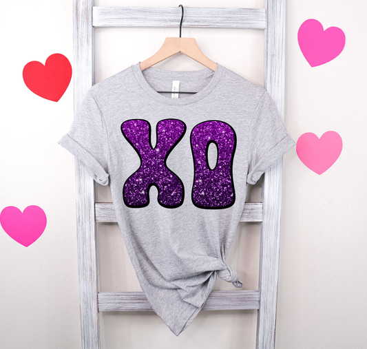 XO Purple Glitter