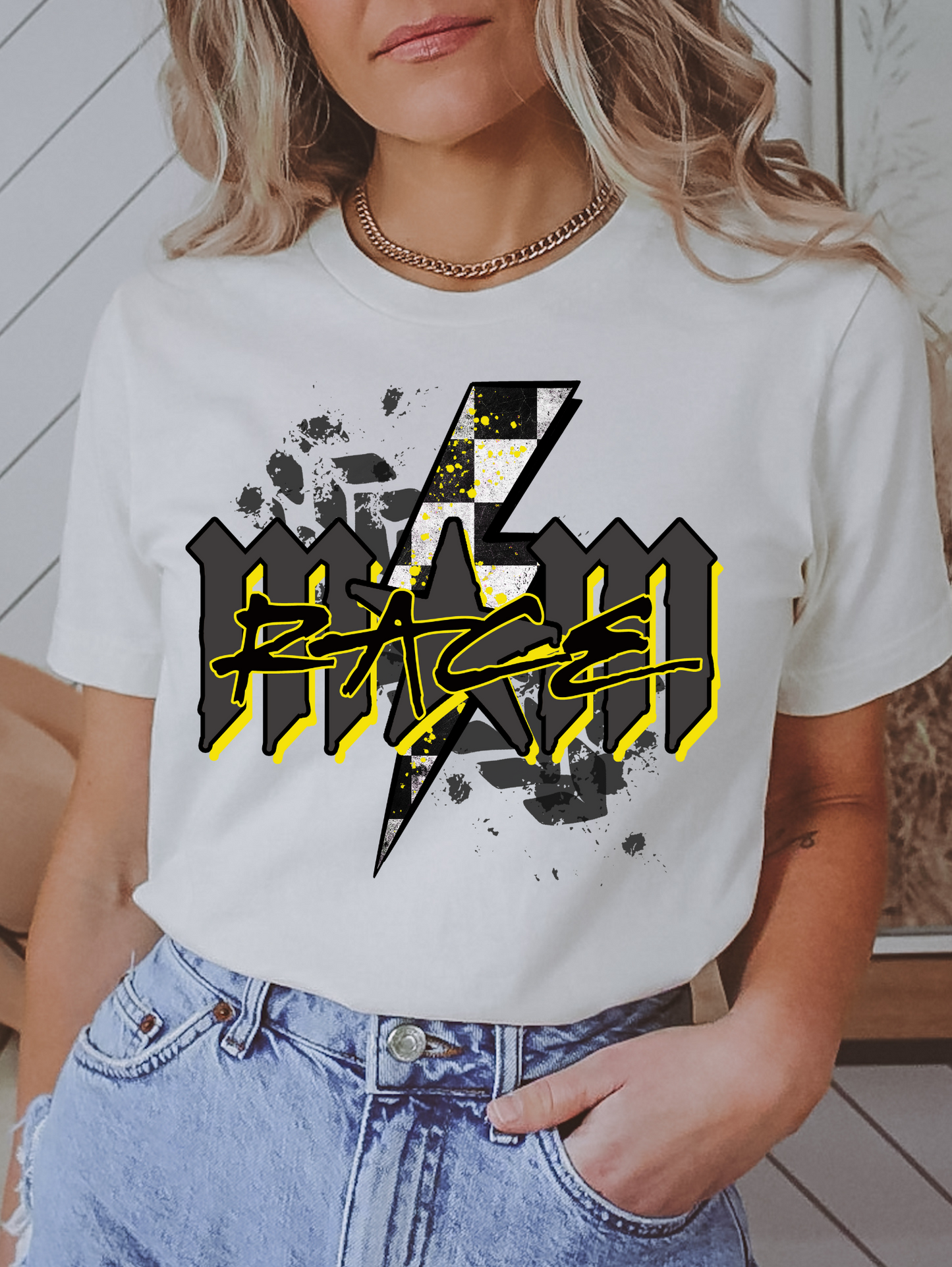 Race mom - grey and yellow