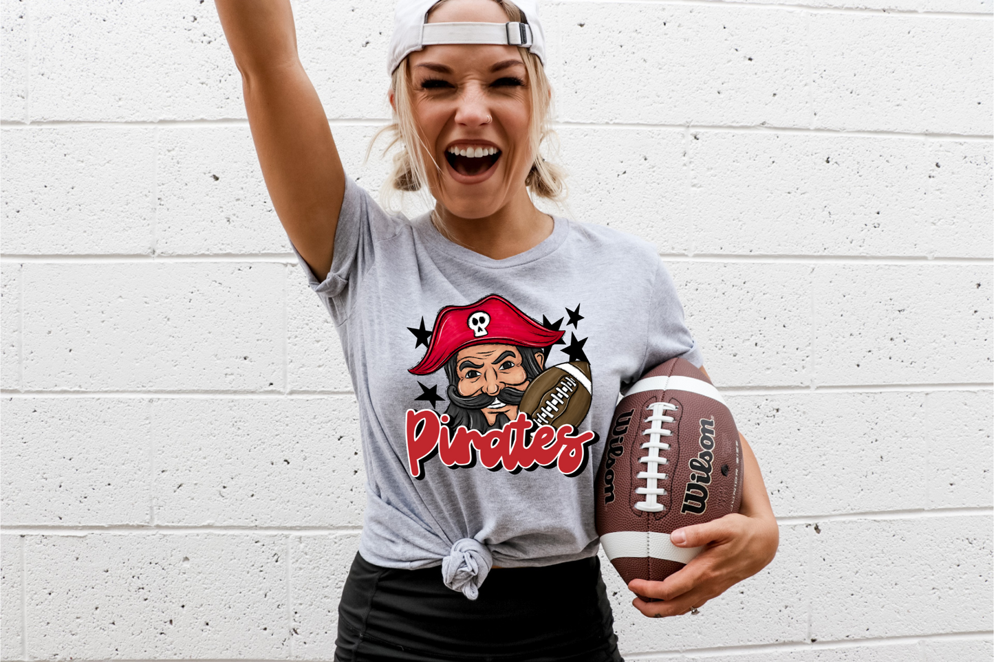 Pirates with mascot- red