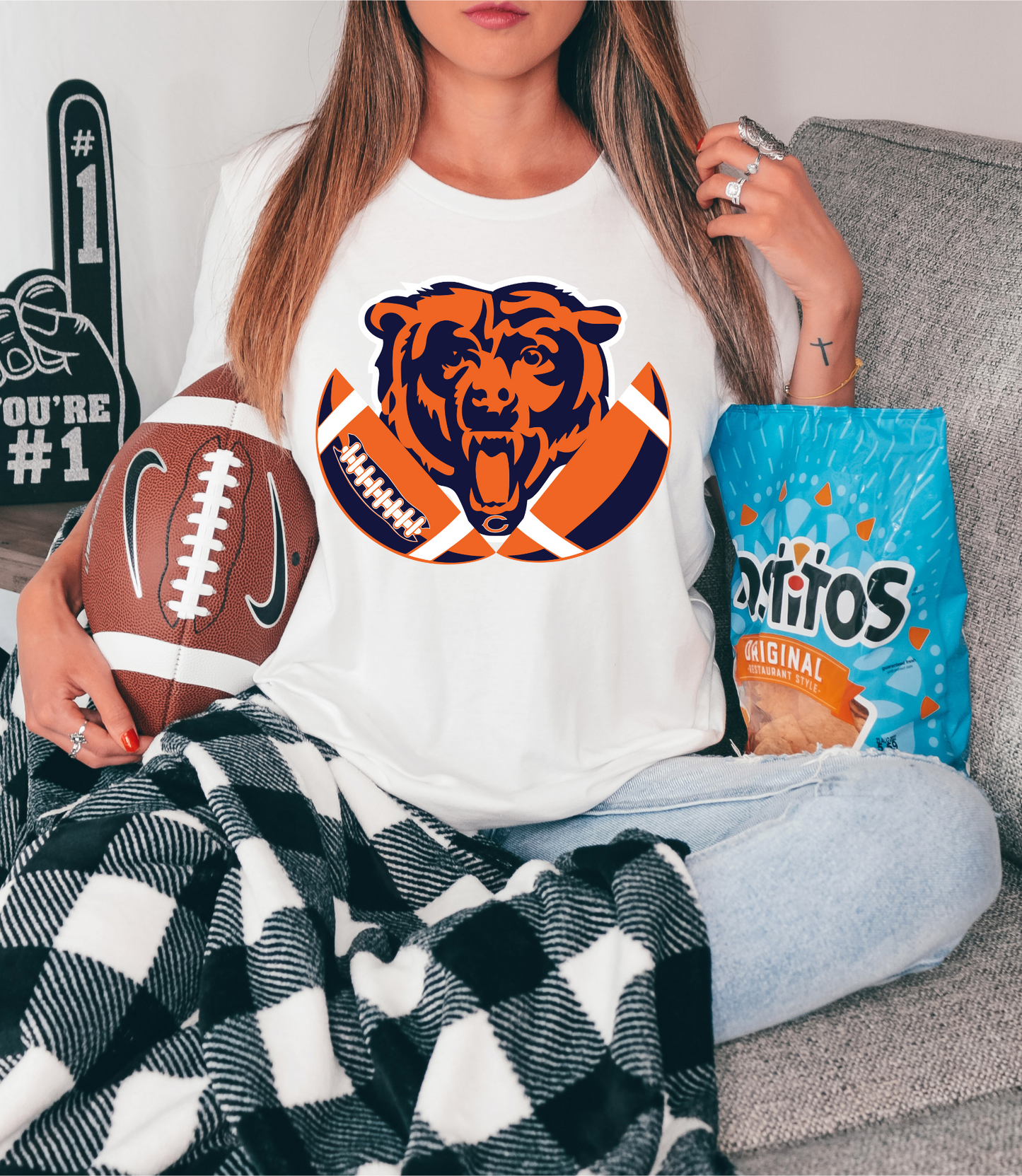 Bear with split football