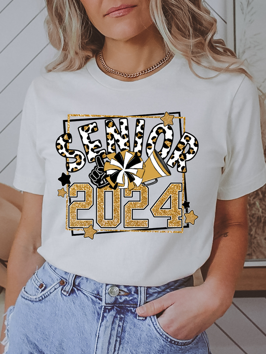 Senior 2024 - gold with pom-poms