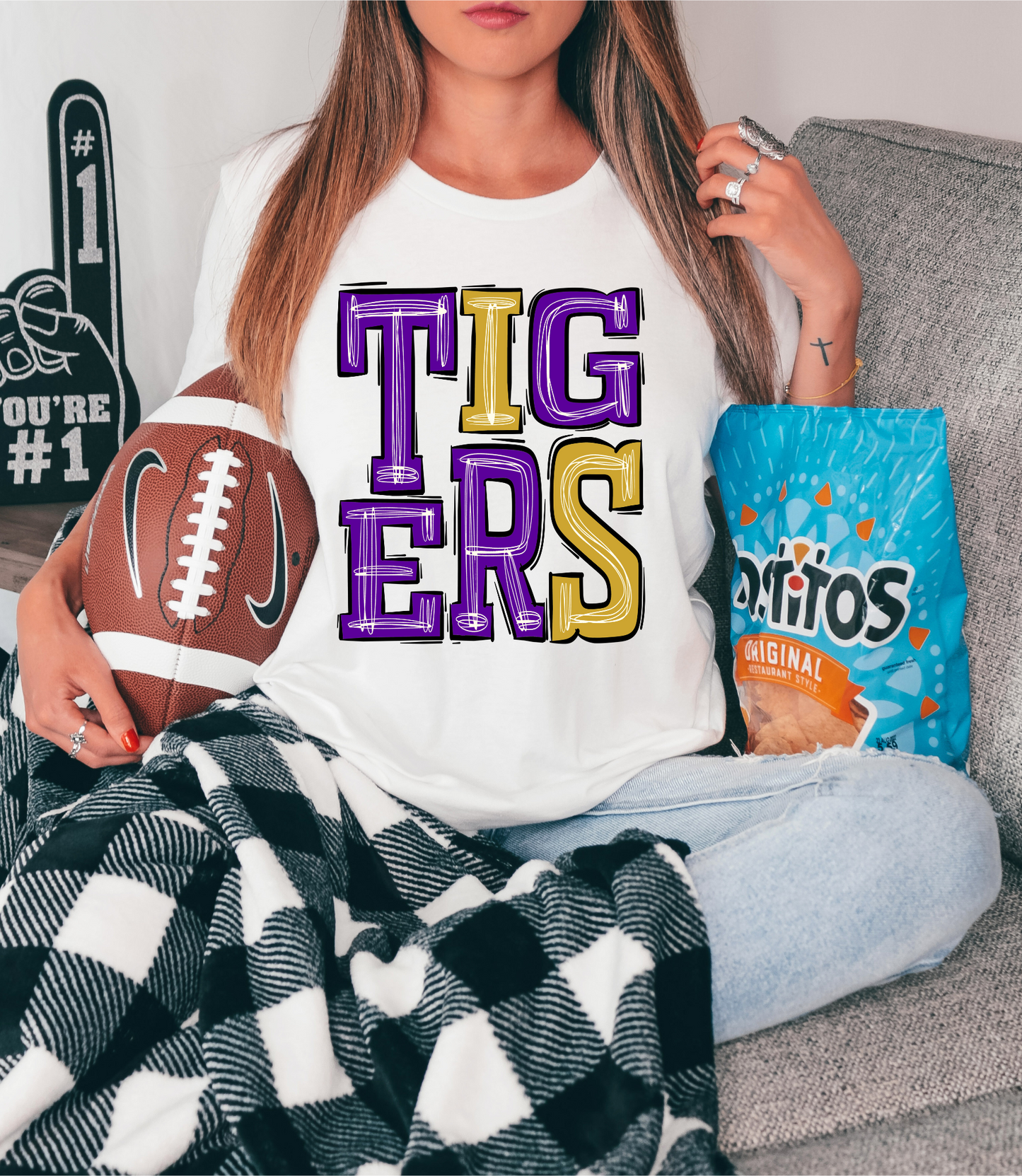 Tigers - purple/yellow letters