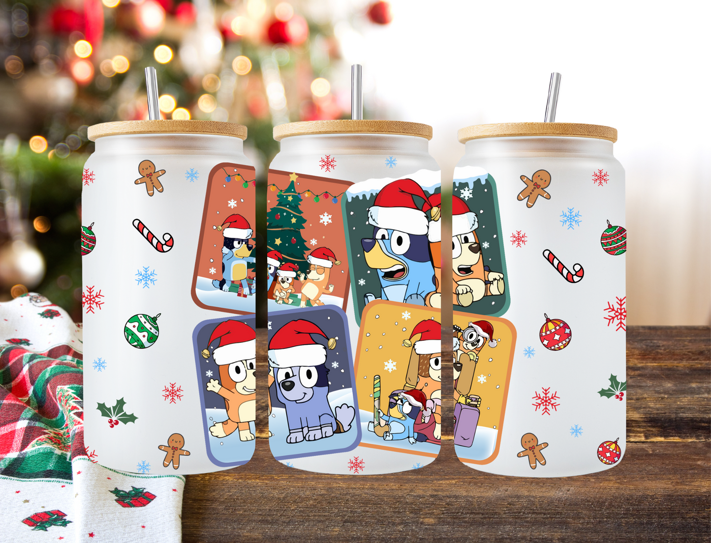 Bluey Christmas Character Cards - UV Libby Wrap