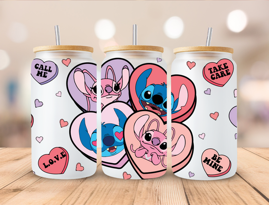 Stitch and Angel Character Hearts - UV Libby Wrap