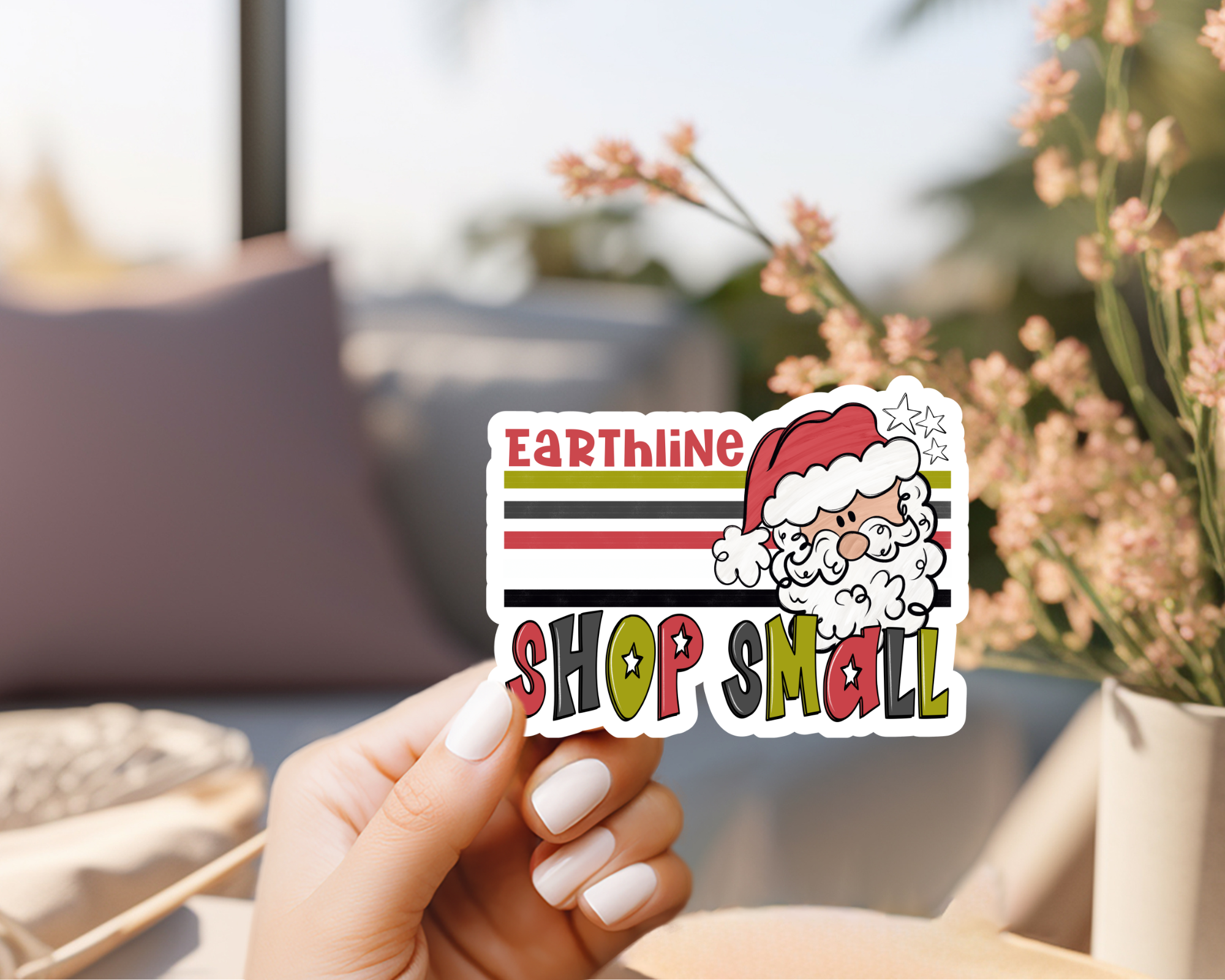 Customized Shop Small Santa Sticker – Earthline Customs