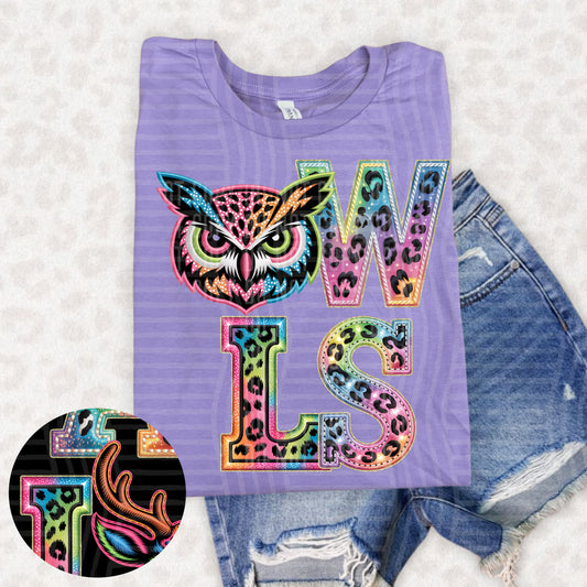 Owls (pink neon leopard)