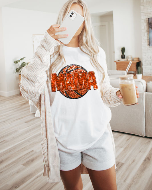 Mama Orange Glitter Basketball