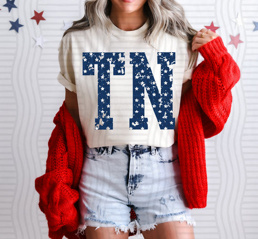 TN BLUE WITH STARS & DISTRESSED