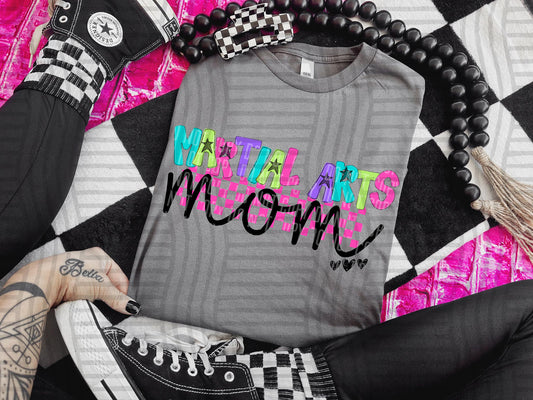 MARTIAL ARTS MOM COLORFUL STARS CHECKERS