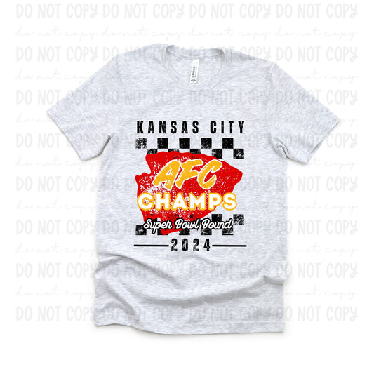 Kansas City AFC Champs Super bowl bound Checkered