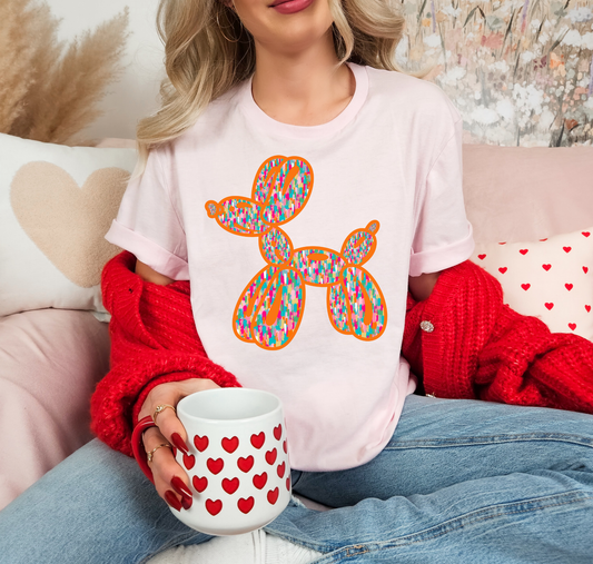 Orange Confetti Balloon Dog