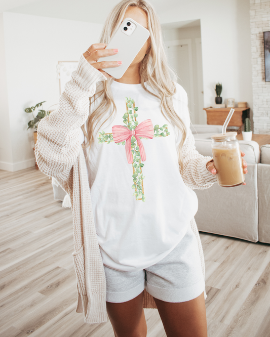 Cross With Pink Bow