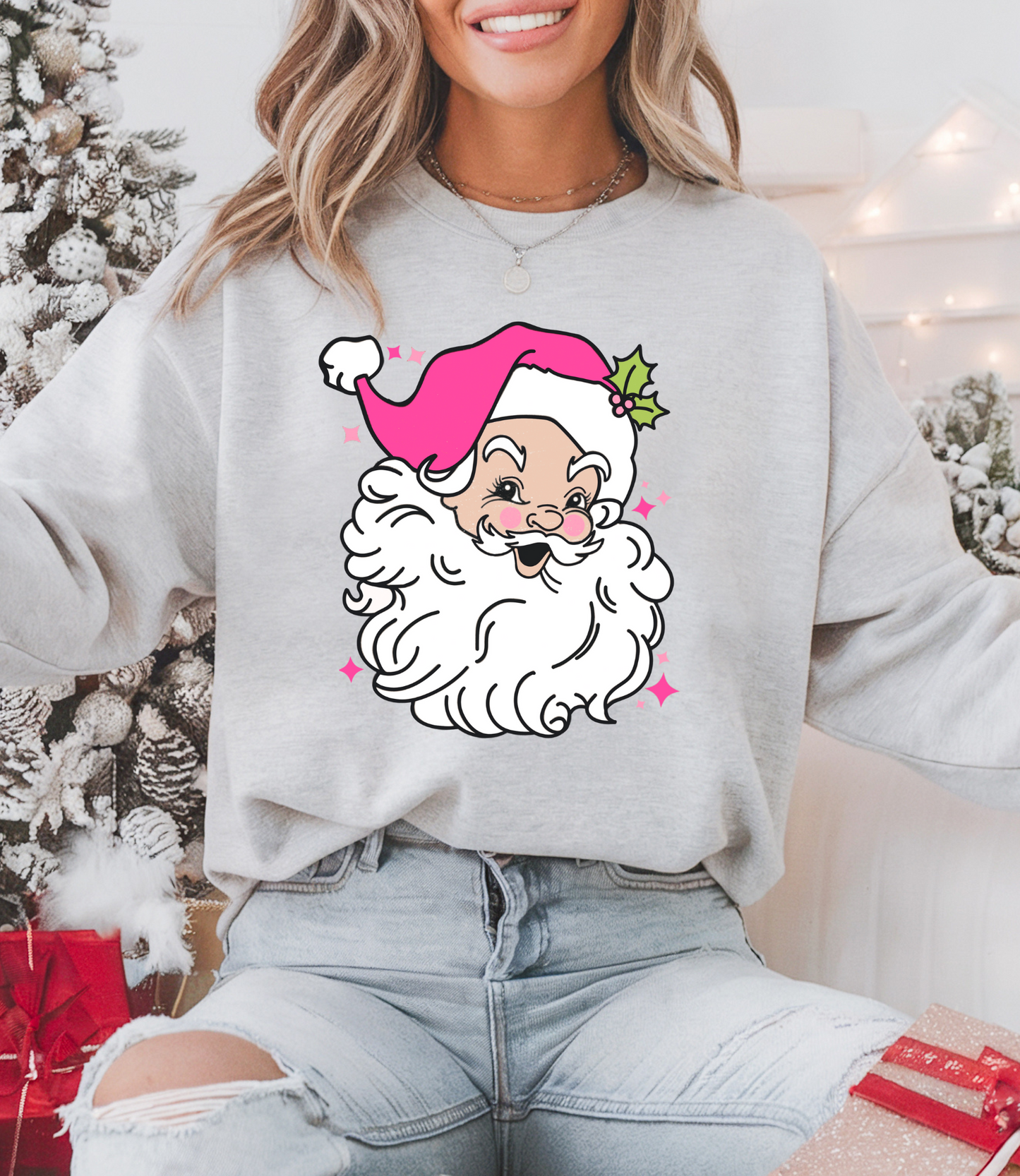 Hot Pink Hat Santa