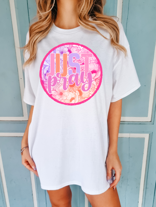 Floral Just Pray Circle