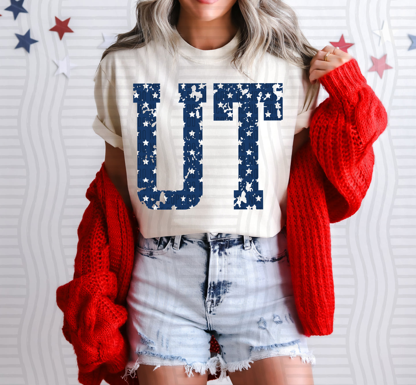 UT BLUE WITH STARS & DISTRESSED