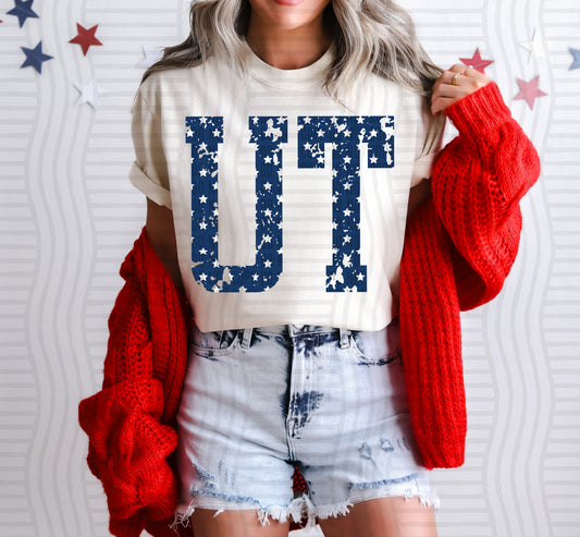 UT BLUE WITH STARS & DISTRESSED