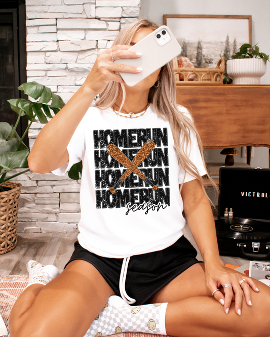Homerun Season Baseball Black Glitter