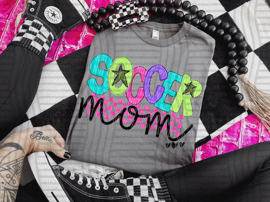SOCCER MOM COLORFUL STARS CHECKERS