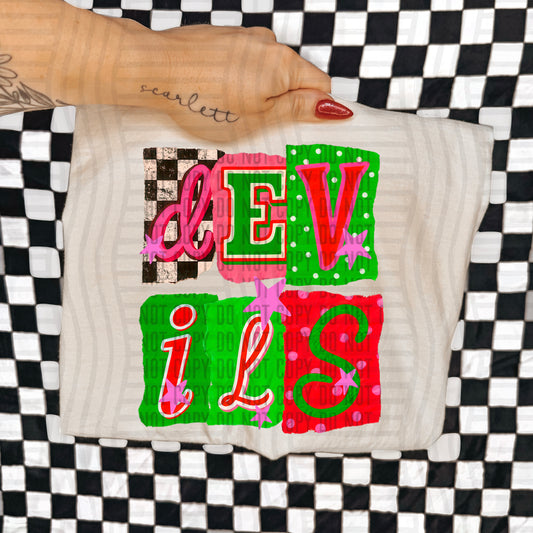 DEVILS RED & GREEN CHECKERS