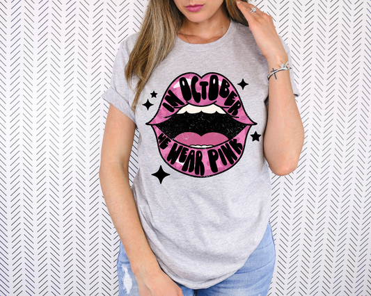 In October we wear pink, black sparkle