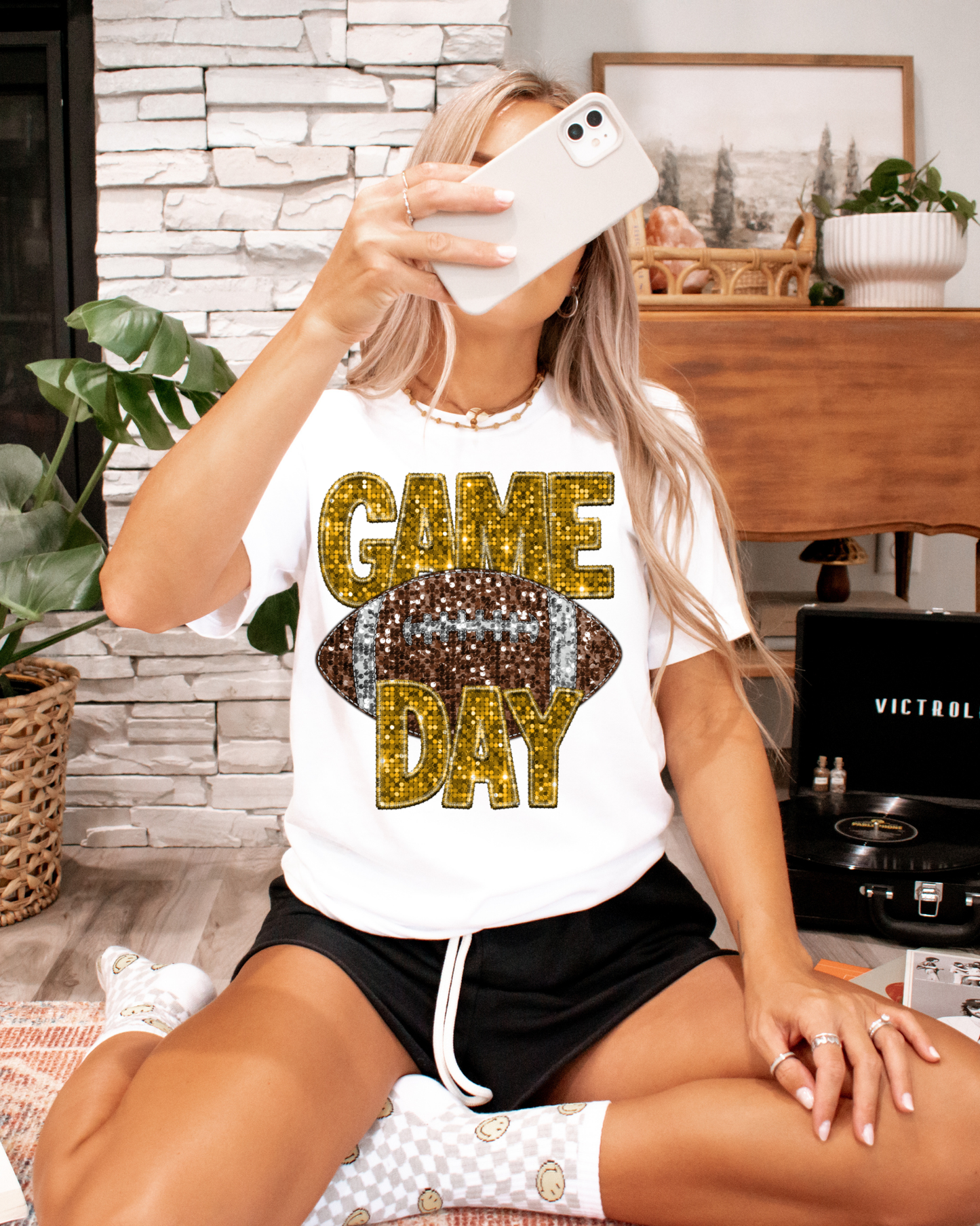 Game Day Football Gold Glitter