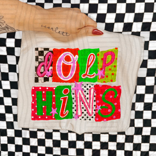 DOLPHINS RED & GREEN CHECKERS