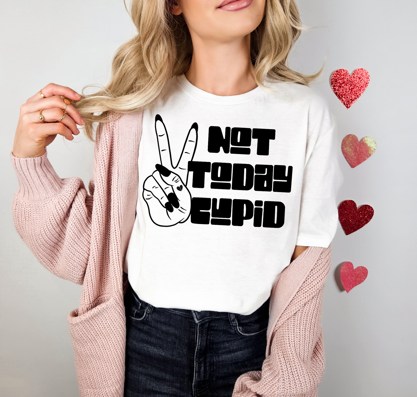 Not Today Cupid Peace Sign