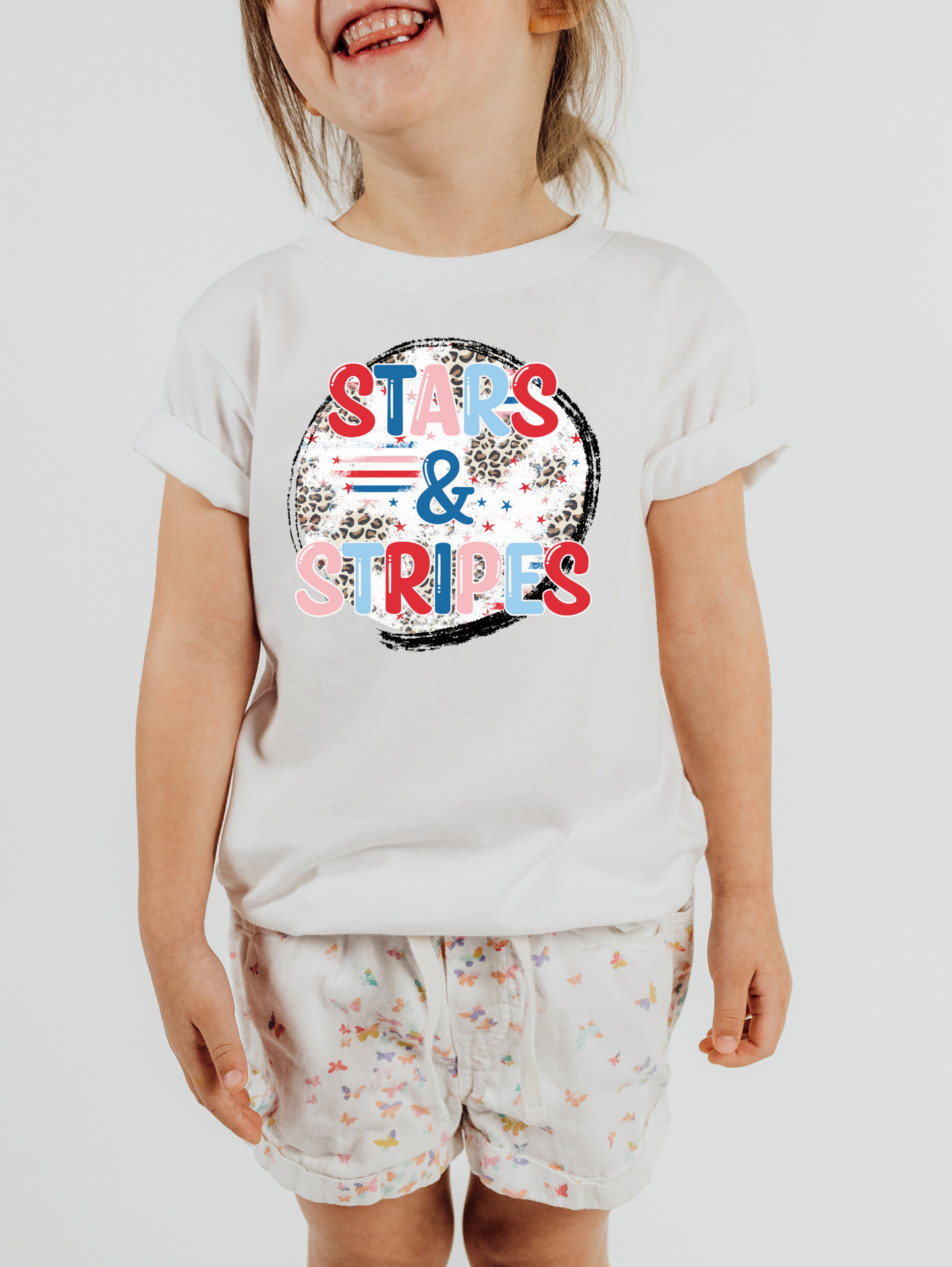 Stars & Stripes Leopard Circle