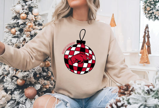 Arkansas Razorback Disco Ornament