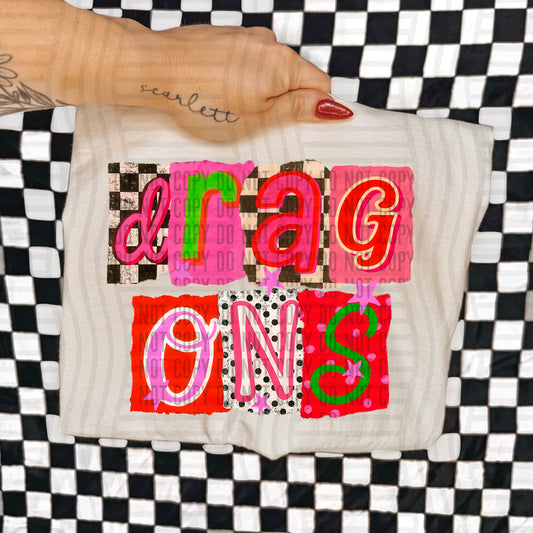DRAGONS RED & GREEN CHECKERS